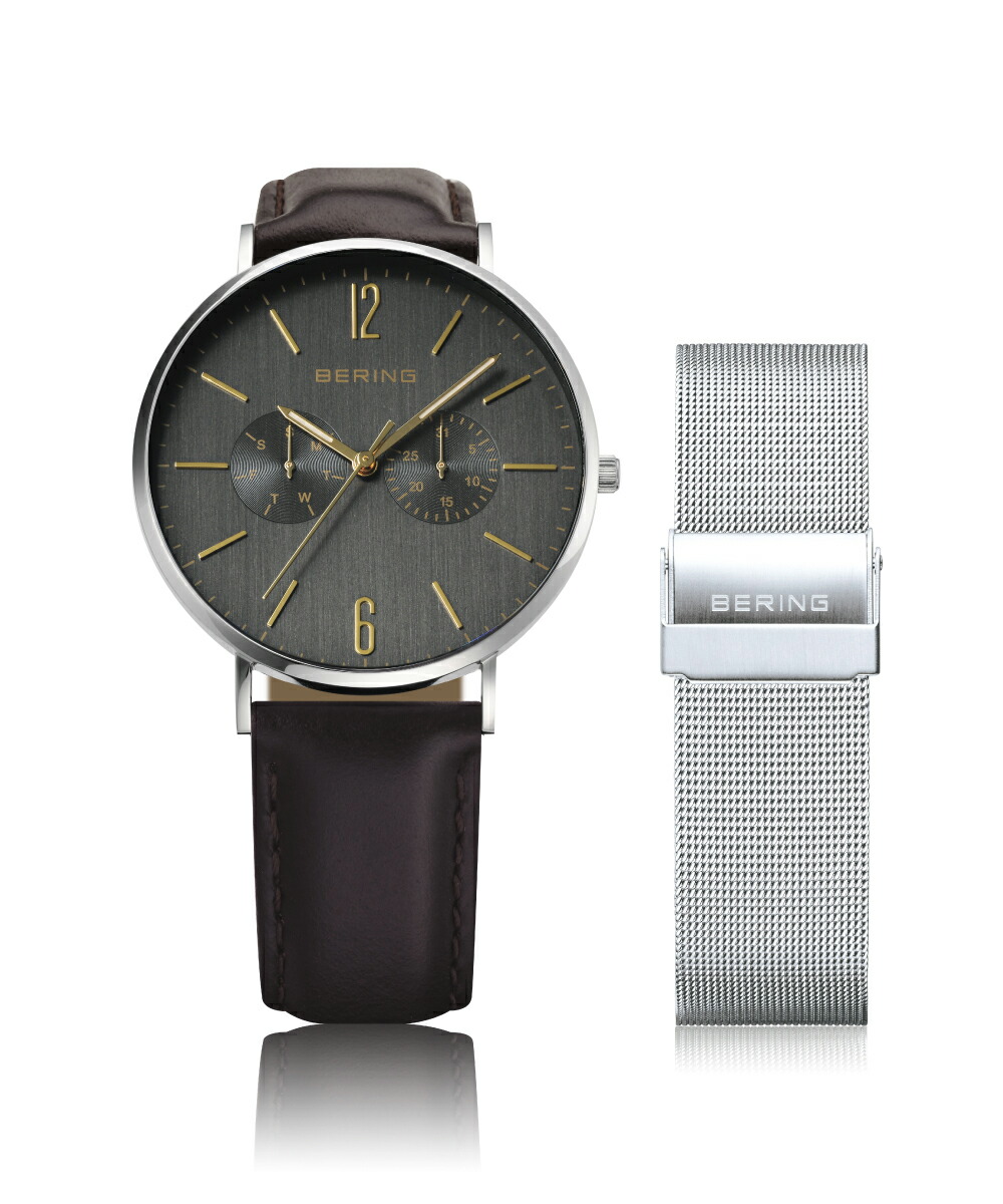 【全品10倍】【クーポン不可】【売れ筋】ベーリング 腕時計 BERING Unisex Changes 40mm 14240-005 日本限定 ユニセックス チェンジズ グレー ゴールド ブラウン メンズ レディース 時計 ブランド アナログ 日付カレンダー 日付 おしゃれ 防水 北欧 小さい シンプル｜アントデザインストア