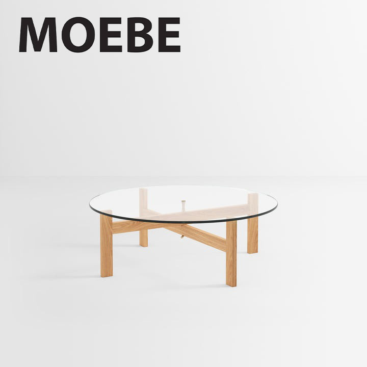 【全品10倍】ムーべ MOEBE ラウンドコーヒーテーブル 88cm Round Coffee Table RGCT88 北欧 おしゃれ かわいい 木製 木 オーク ガラス 丸型 丸 高級 ブランド モダン