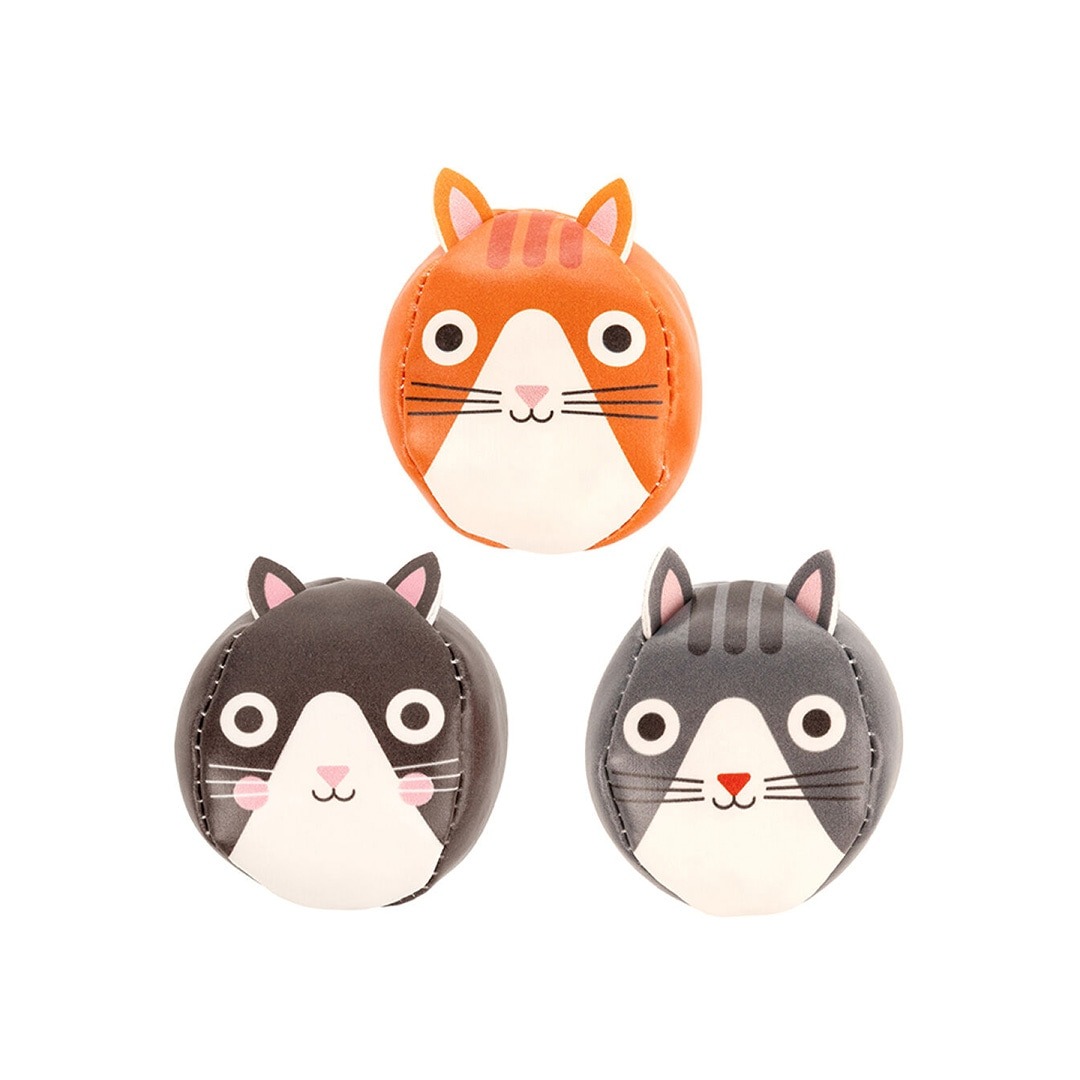 【5/11(日)まで長期休業】キッカーランド KIKKERLAND キドキ スリー キャット ジャグリング ボール 猫モチーフのお手玉 3個セット KIDOKI Three Cats Juggling Balls KKID54画像