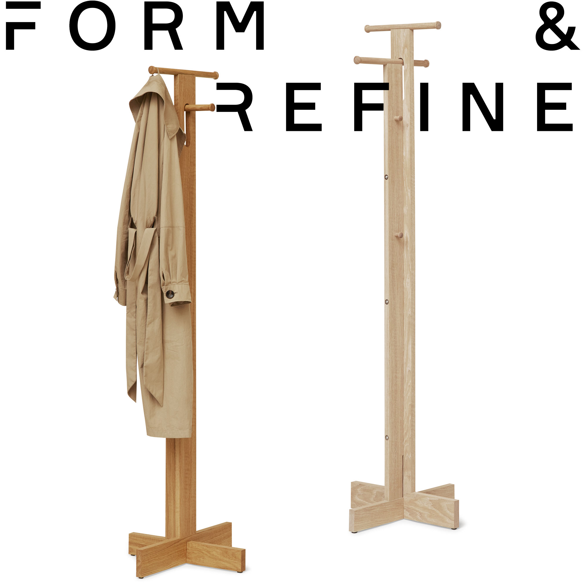 【全品10倍】Form \u0026 Refine 質問用紙＆磨ぎ上げる Foyer Coat Stand ホワイエ 厚地の外套照明ランプ 厚地の外套ハンガー 極点ハンガー ハンガー仕合わせ 木製 オーク材 醇乎たる材 北欧 デンマーク王国 か細い パウダーコンパクト 省空白文字 部屋の入り口 納める 今めかしい 折りたたみ 鞄掛け かばん