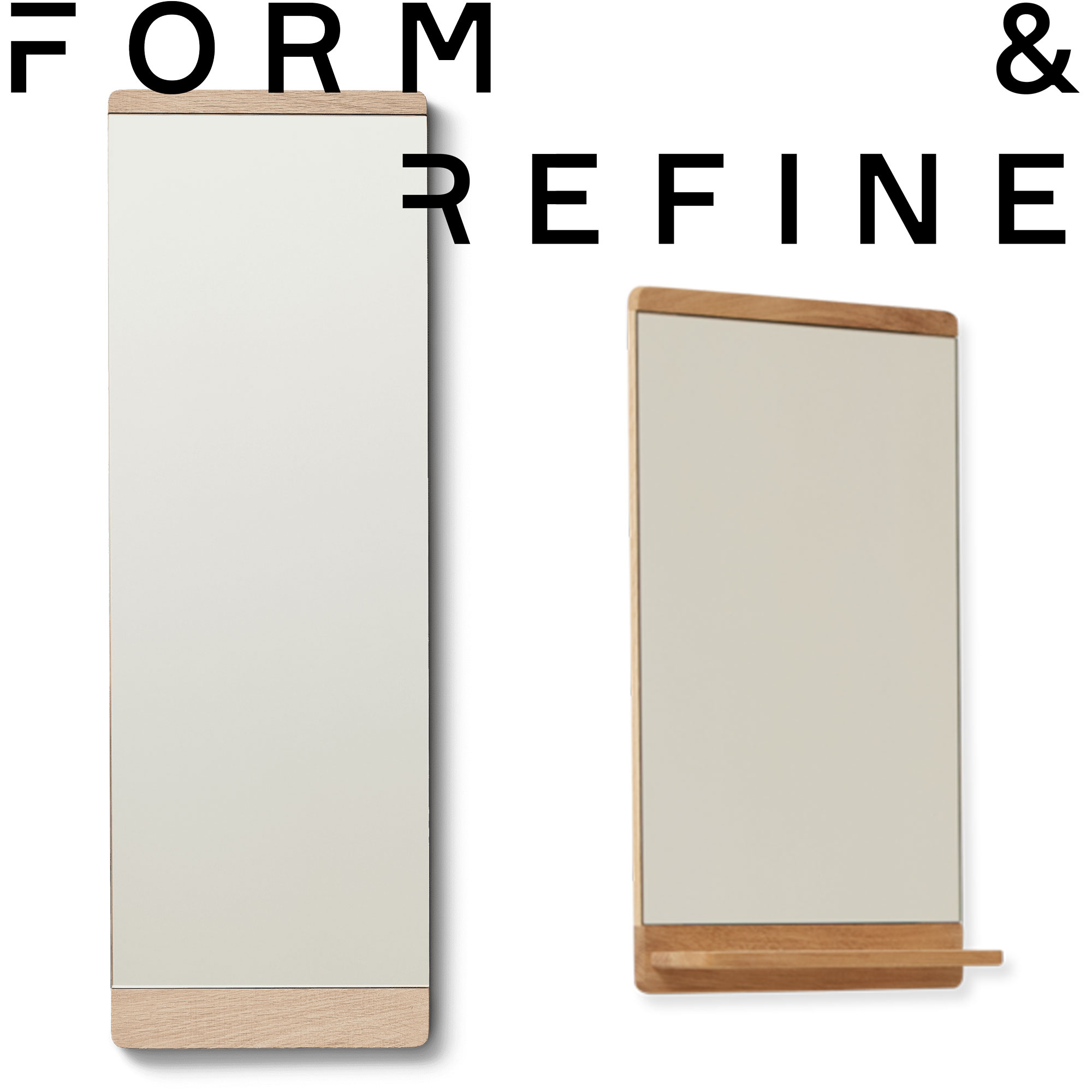 【全品10倍】Form \u0026 Refine 質問用紙＆磨き上げる Rim Wall Mirror リム ウォール鏡鑑 鏡 飾りつけ 鏡鑑 姿見 体制 棚付き添い人 オーク材 純一無雑材 ウォールシェルフ 北欧 デンマーク王国 今めかしい 部屋の入り口 洗面所 室内用便器 リビング インフィニティ 木製 軽さ 40×68 35×110