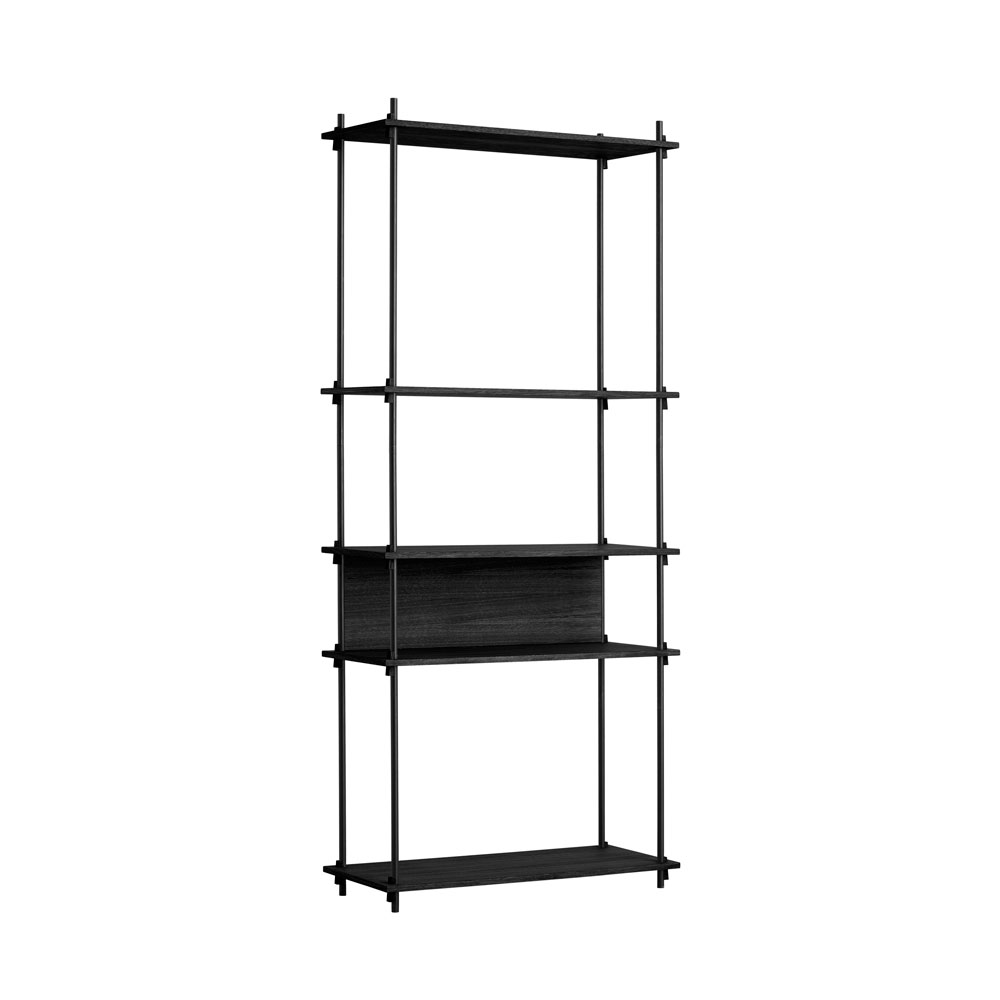 【全品10倍】ムーべ MOEBE シェルビングシステム ADSオリジナルセット SINGLE H200 ブラック 棚 オープンラック オープンシェルフ 収納棚 スリム 北欧 おしゃれ かわいい 木製 ウッド 木 シェルフ 奥行30cm 5段 収納 本棚 インテリア 家具 高級 デンマー
