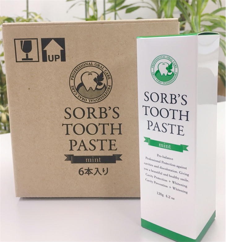 ソーブズ トゥースペースト ペパーミント 120g×6本書き割り 九鼎大呂 歯磨粉 SORB\u0027S ソーブス TOOTH PASTE mint 鴕鳥免疫体