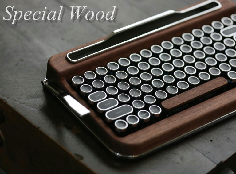 クーポン配布中 キーボード Penna ペナ ウォールナットウッド タイプライター風レトロキーボード モダン Us配列 Bluetooh 4 2 無線 Bluetooh 木のキーボード Us配列 スペシャルウッド Antelお洒落 おしゃれ 木目 Ipad タブレット ワイヤレスキーボード