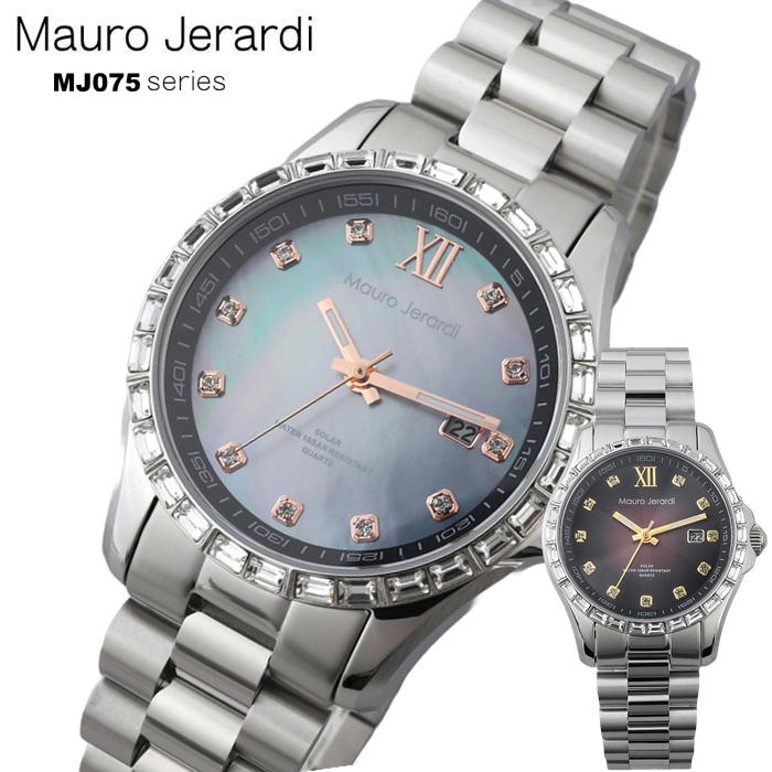 マウロジェラルディ Mauro Jerardi メンズソーラーウォッチ MJ075 酸化ジルコニウム メンズ 飛び切り ウオッチ