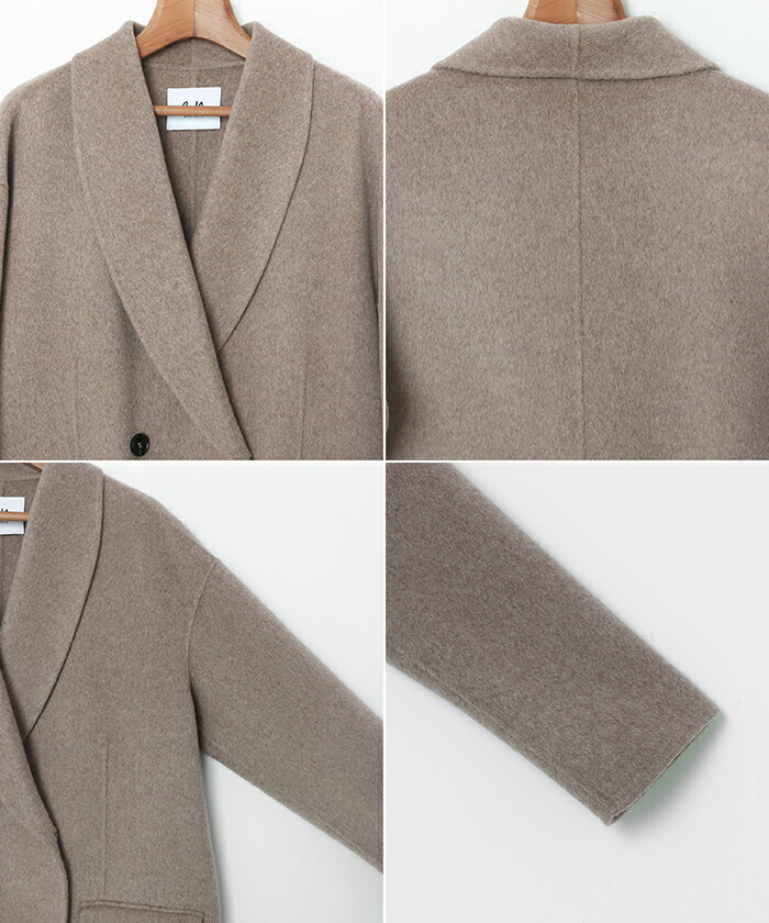 evernavy エバーネイビー ウール リバー ダブル コート レディース