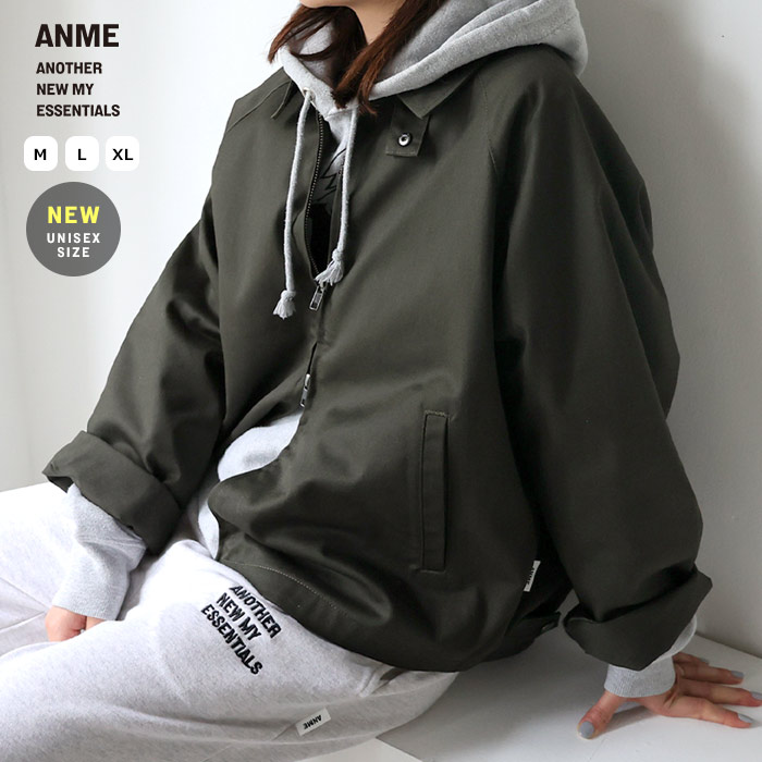 ANME アンメ TCツイル スウィングトップ ジャケット ブルゾン レディース メンズ トップス アウター 軽アウター 羽織り 男女兼用 ユニセックス ノームコア オーバーサイズ 体型カバー カジュアル M L XL 春夏 秋冬 春 秋 冬