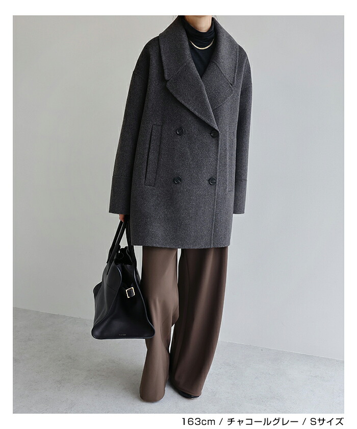 evernavy ウールリバーピーコート evernavy エバーネイビー リバー ピーコート レディース ウールコート