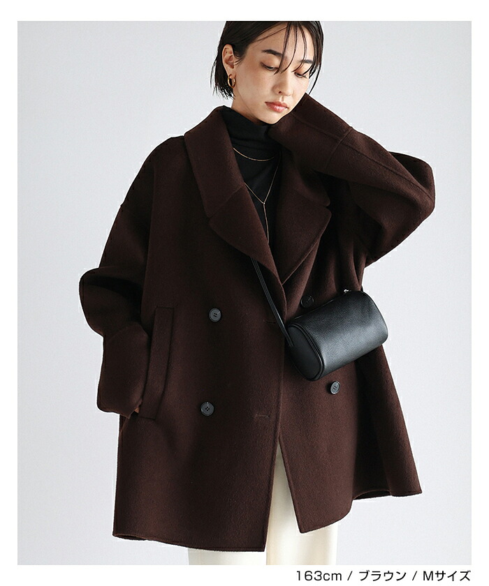 evernavy エバーネイビー リバー ピーコート レディース ウールコート