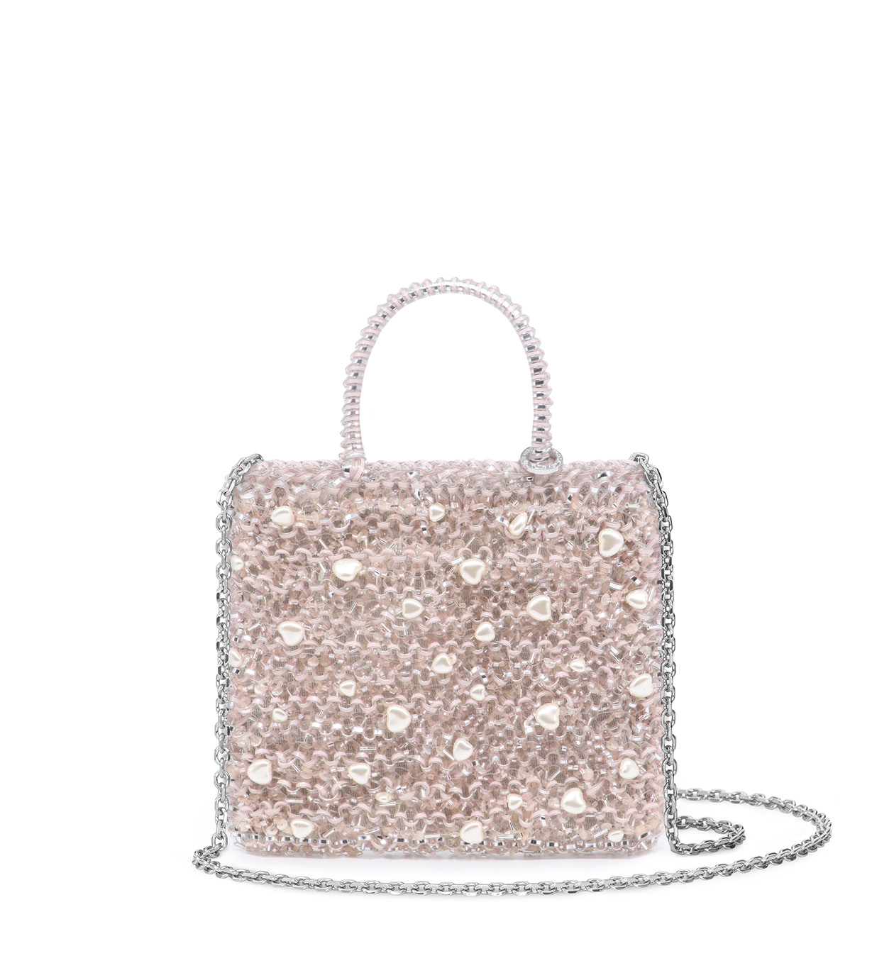 ANTEPRIMA アンテプリマ　袋付き　シルバー　ワイヤーバッグ　お花モチーフ ANTEPRIMA アンテプリマ ワイヤーバッグ 袋シルバー 花柄