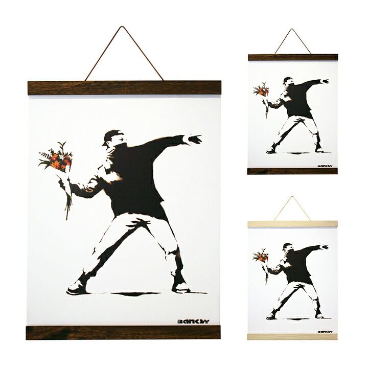 Banksy 花束を投げる男　ゴールド　wcp 楽天市場】バンクシー アートパネル BANKSY Banksy「花束を