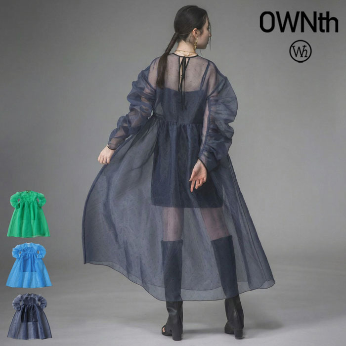 【夏得バーゲン30％OFF！27日10時迄】 モノグラム柄 シアーワンピース レディース ロング ・(500)メール便可｜antiqua（アンティカ）