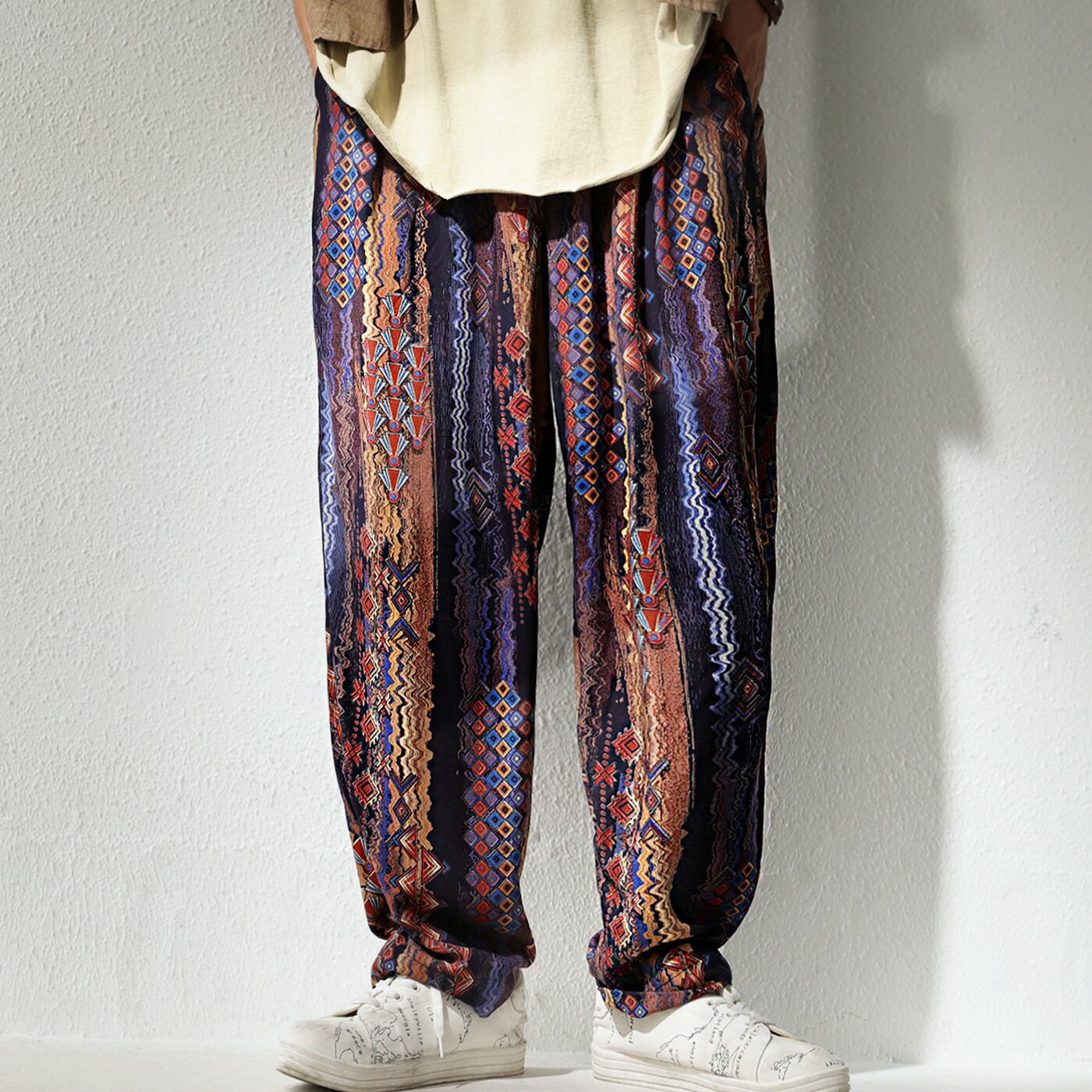 楽天市場 テーパードパンツ 柄パンツ パンツ メンズ ボトムス ロング メール便不可 Z Antiqua