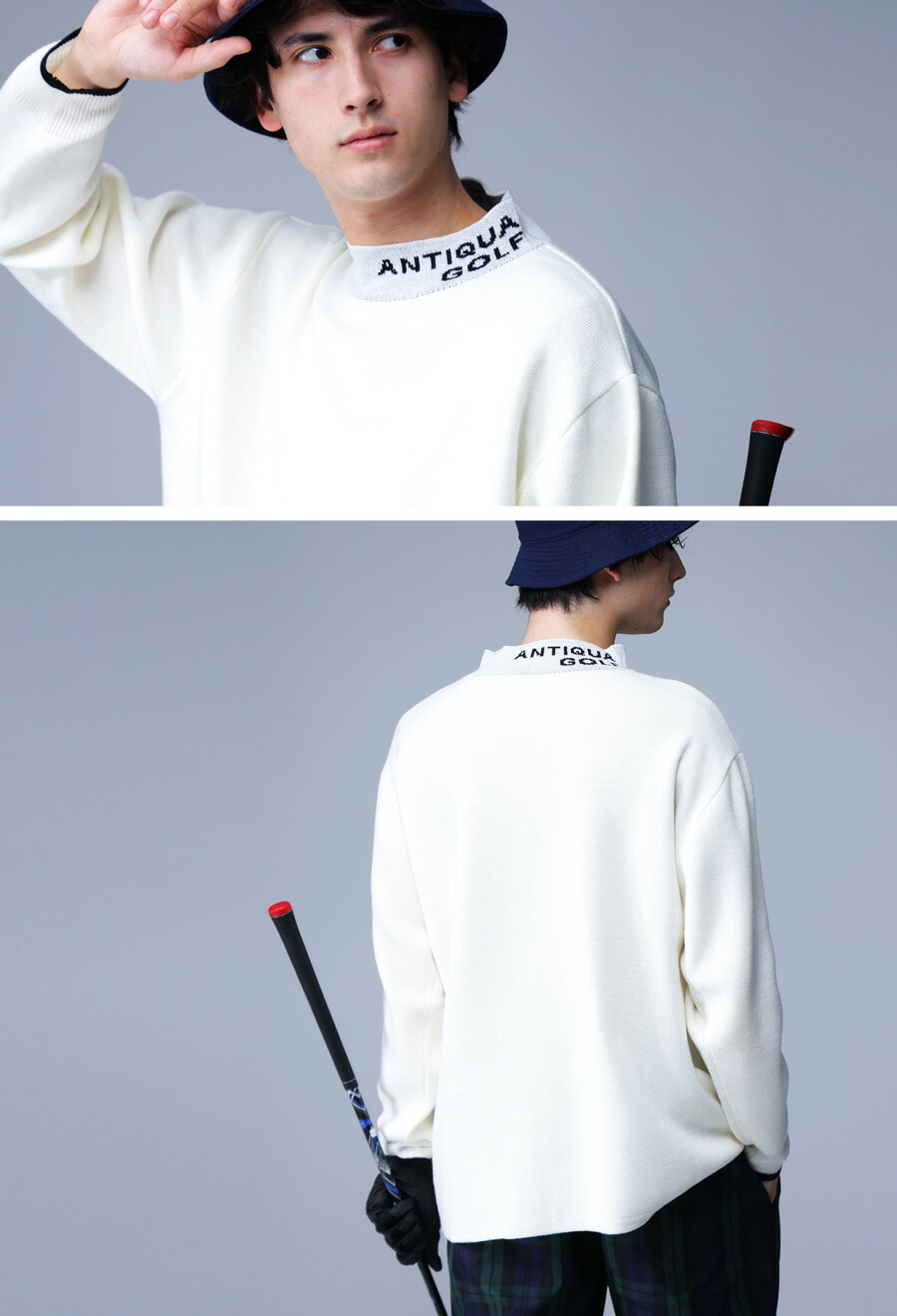 ANTIQUAGOLFハイネックニットレディース送料無料・再販。メール便不可