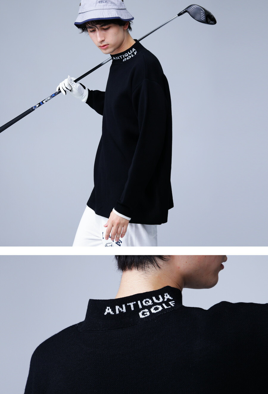 ANTIQUAGOLFハイネックニットレディース送料無料・再販。メール便不可