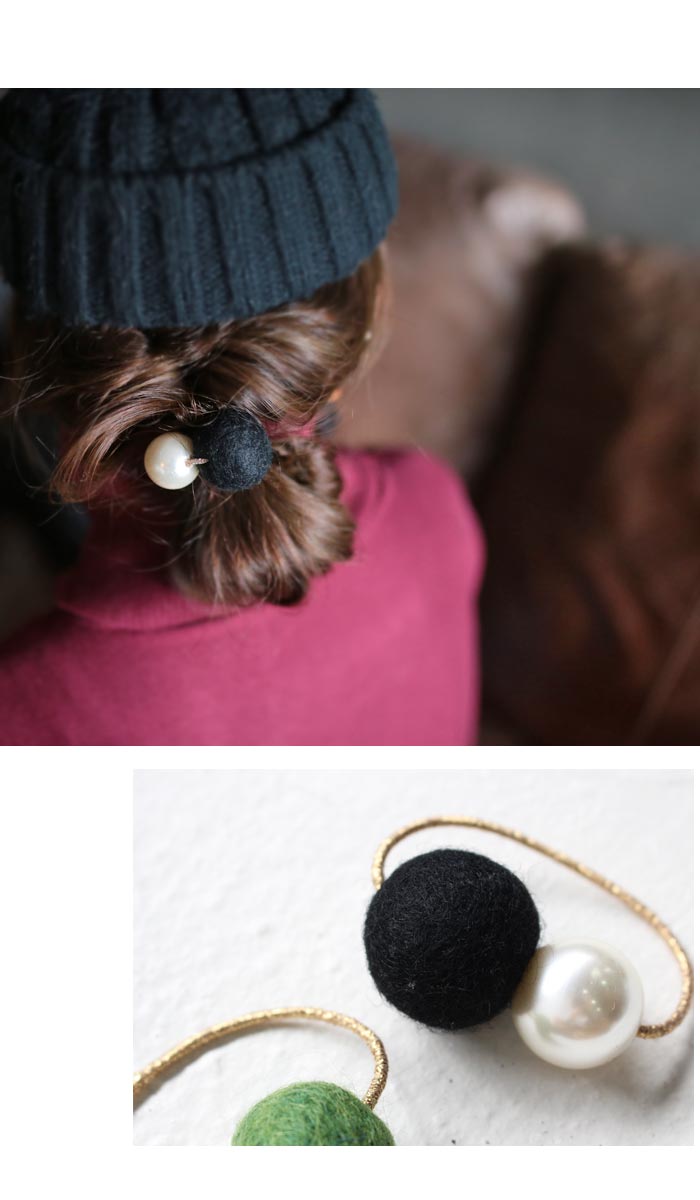 楽天市場 コロンと愛らしいパールと毛糸 デザインモチーフヘアゴム 再再販 10 メール便可 Antiqua