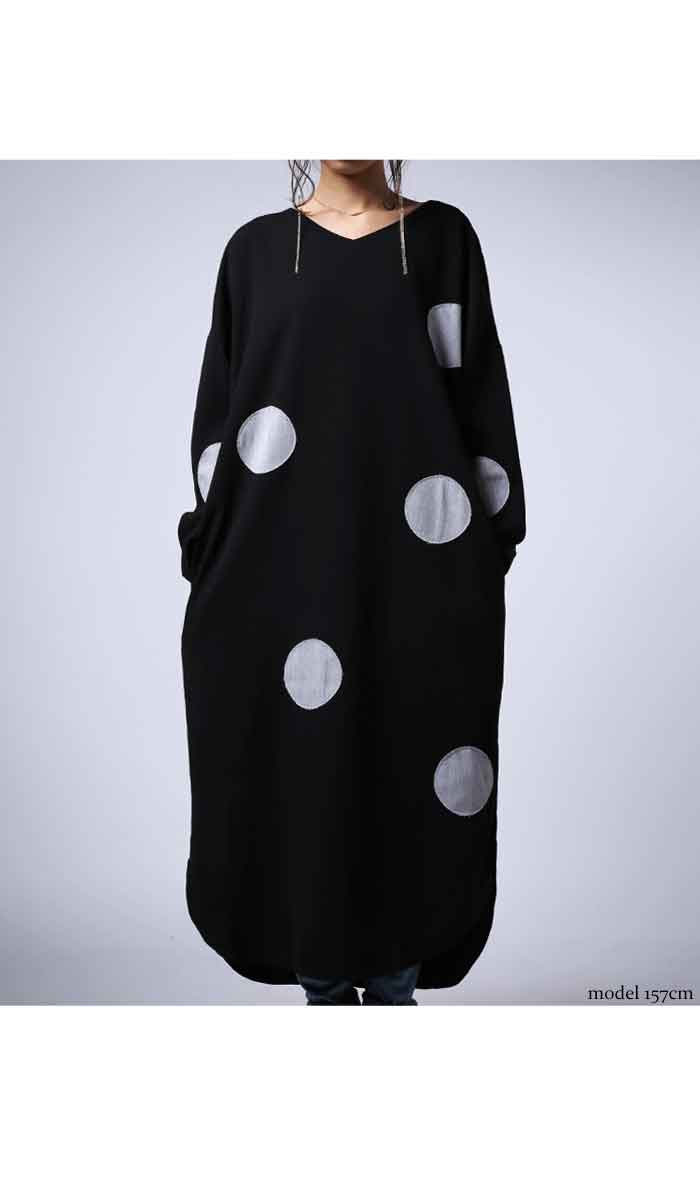 楽天市場 切りっぱなしのナチュラルさ ドットモードワンピース 再販 メール便不可 2ｂ Antiqua