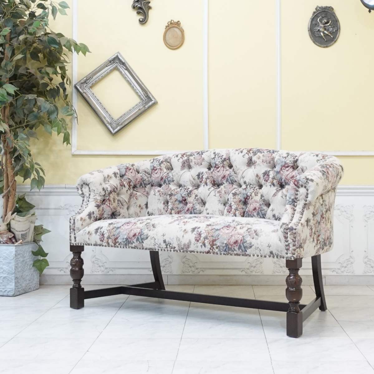 アンティークソファ　肘掛け椅子 楽天市場】輸入家具 アンティーク ソファー コンパクト ダブルソファ