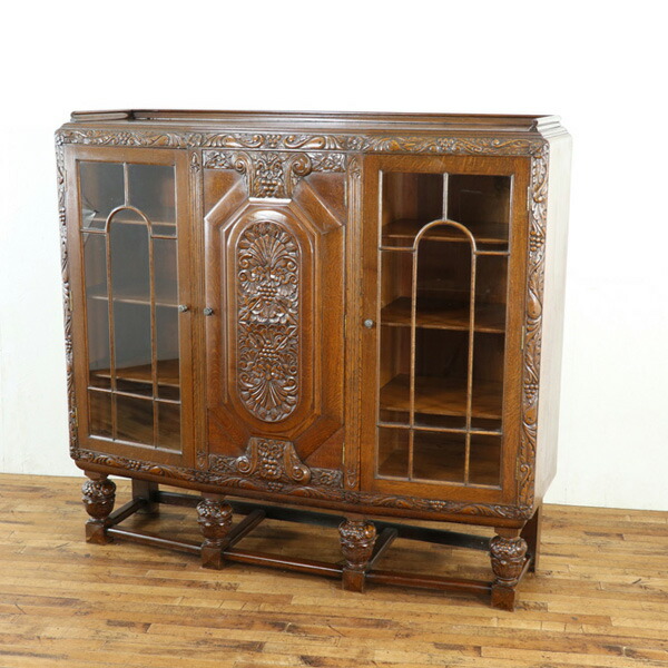 楽天市場】年代物 ブックケース 本棚 キャビネット オーク 飾り棚 洋館