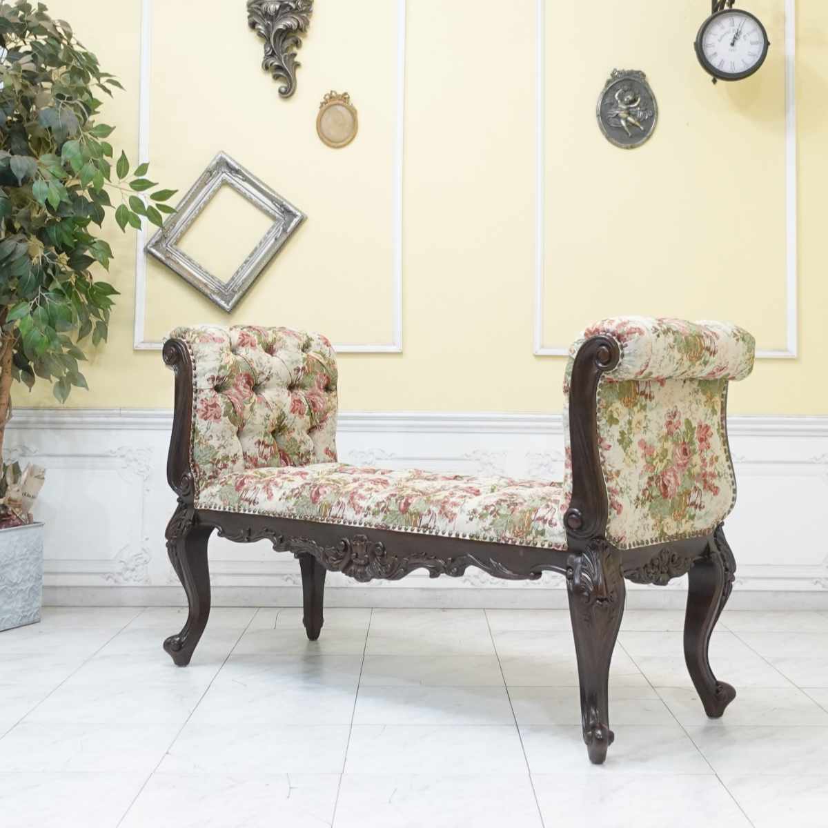 楽天市場】輸入家具 ベンチソファ アンティーク ソファ ロココ調家具