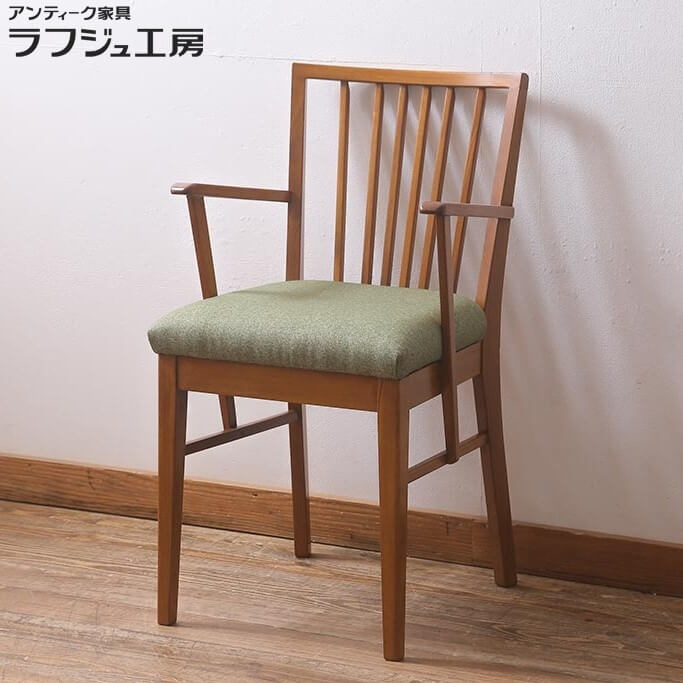 ヴィンテージ家具 アームチェア イギリスビンテージ Vanson ダイニングチェア 椅子 英国 レトロ ナチュラル ビンテージ リビング ダイニング 店舗 カフェ ラフジュ工房 送料無料 r-041082
