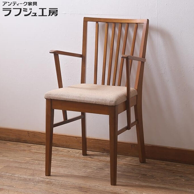 ヴィンテージ家具 アームチェア イギリスビンテージ Vanson ダイニングチェア 椅子 英国 レトロ ナチュラル ビンテージ リビング ダイニング 店舗 カフェ ラフジュ工房 送料無料 r-041006