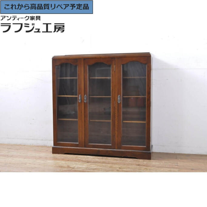 ★事前問合せ至要たる★ 連合王国アンティーク 読みもの容れもの オーク材材 書棚 納める棚 押し込み 傍え押し込み 連合王国 リビング 納める 書室 バス発着場 ラフジュ仕事場 貨物輸送無料 r-065870