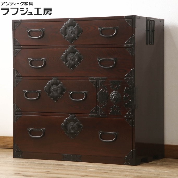 貴重 希少 時代箪笥 総桐タンス アンティーク家具 昭和レトロ 着物入れ