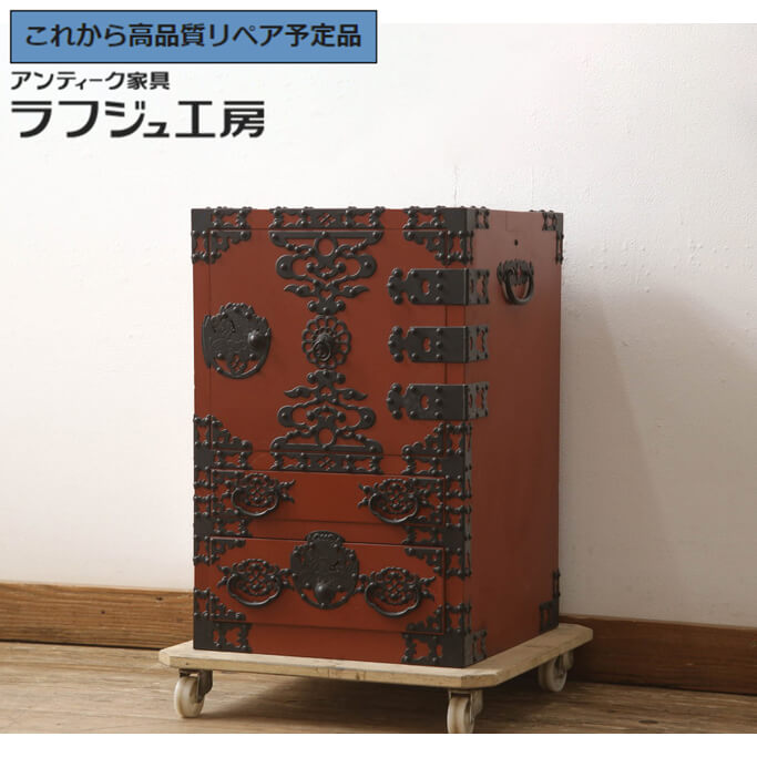 昭和レトロ　木製　和ダンス　箪笥　収納家具　小引き出し　棚　ヴィンテージ　大正 小箪笥 和タンス 和風キャビネット 飾り棚 収納棚 木製 和家具