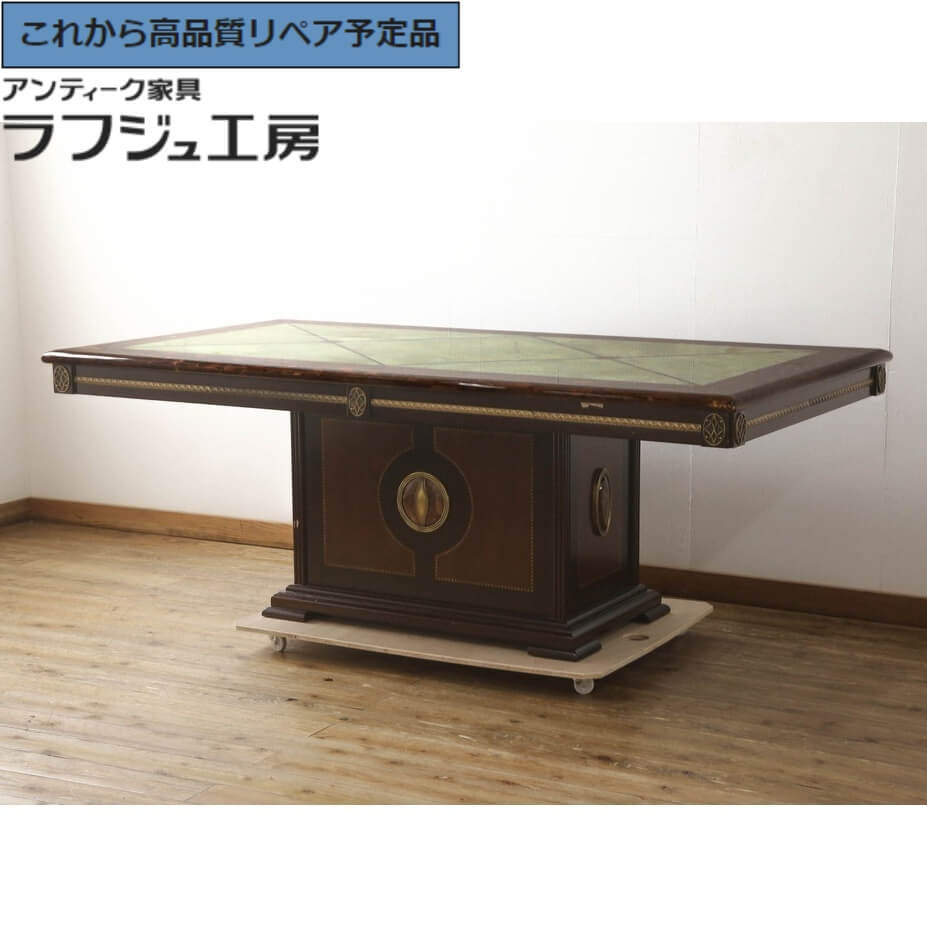 【中古】 ★事前問合せ至要たる★ ヴェルサーチ風 VERSACE 夕めし速見表 最御膳上等 天板マーブル風 6人掛け 8人掛け ちゃぶ台 速見表 ヨーロピアン 古典的 窈窕たる 夕めし バス発着場 喫茶店 ラフジュ作業場 貨物輸送無料 r-066577