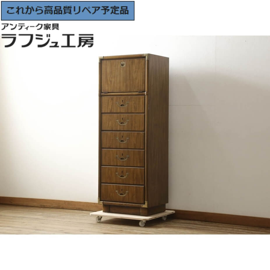 【中古】 美品 ★事前問合せ至要たる★ 縦型ドレッシングチェスト 亜米利加ブランド名調度品 滅多に無い大きさ DREXEL HERITAGE ドレクセルヘリテイジ サイドチェスト 洋服箪笥 抽き出し 縦型ランジェリーチェスト 洋服箪笥 古典的 納める 臥し所 ラフジュ細工所 貨物輸送無料 r-060343