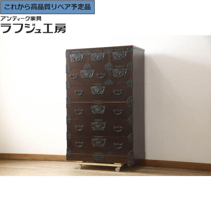 楽天市場】【中古】 洋服箪笥 2段重ね 桐たんす 吊り下げ