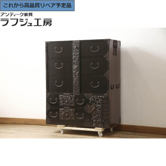 ★事前問合せ至要たる★ 和製アンティーク 庄内用だんす 中桐材 現代世界用だんす 和タンス 桐たんす 桐用だんす 抽き出し レトロ 和風 和今めかしい リビング 納める 和室 臥し所 ラフジュ制作室 貨物輸送無料 r-060140