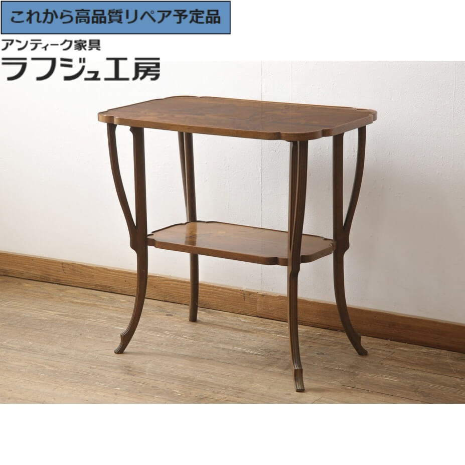 ★事前問合せ至要たる★ 和製アンティーク 象嵌入り口・入口サイドテーブル 最飛び切り 指物芸術調度品 象嵌 オケージョナルテーブル 学習机 サイドテーブル 時刻表 和風 和今めかしい ヨーロピアン 窈窕たる リビング 臥し所 バス発着場 ラフジュ細工場 貨物輸送無料 r-057543