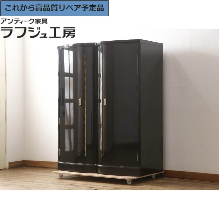 【中古】 未使用品 展示品 ★事前問合せ必須★ 衣装箪笥 最高級美術家具 伝統工芸品 菊花紋章入り 香川漆器 桐材 漆 収納箪笥 引き出し 桐箪笥 和箪笥 箪笥 タンス たんす 和風 和モダン 民芸家具 シンプル リビング 収納 和室 寝室 店舗 ラフジュ工房 送料無料 r-058748