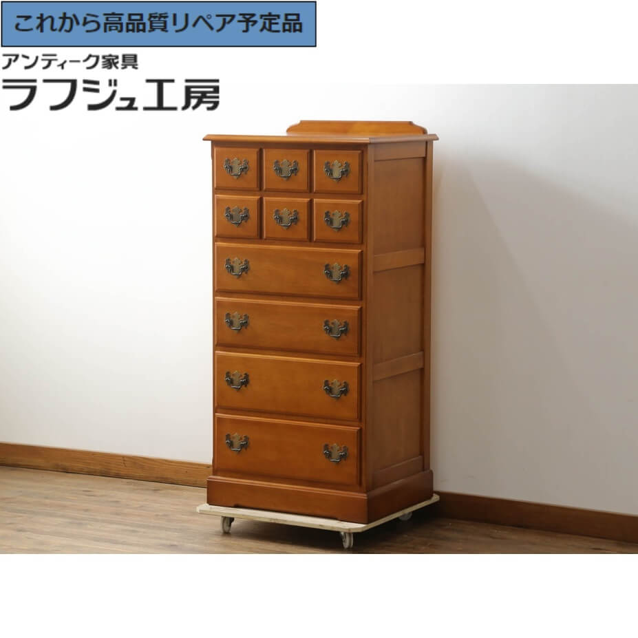 【中古】 美品 ★事前問合せ至要たる★ 用だんす 横浜古典派音楽調度品 ダニエル daniel アーリーアメリカン 小抽き出しタンス 抽き出し お召しものタンス 用だんす タンス ハイチェスト アンティーク風調度品 カントリー 古典的 リビング 納める 臥し所 バス発着場 ラフジュ制作室 貨物輸送無料 r-073794