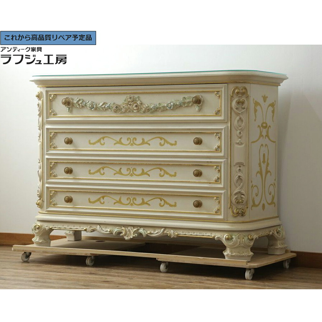 【中古】★事前問合せ至要たる★ 洋服箪笥 イタリア共和国御前上等調度品 SILIK(シリック) ロココ調 r-077106