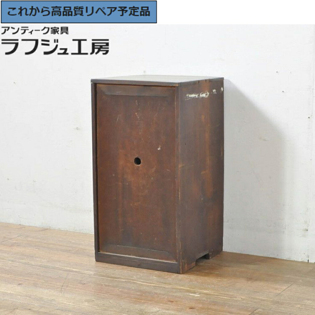 ★事前問合せ必須★ 和製アンティーク 収納棚 倹飩(けんどん)戸付き r-076571｜ラフジュ工房 店