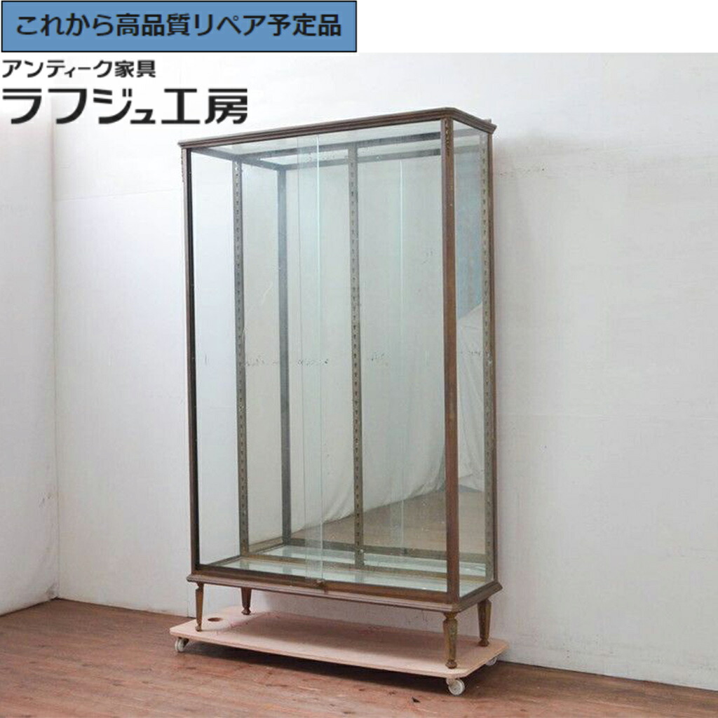 ★事前問合せ至要たる★ フランス共和国アンティーク 薄型ガラスケース 金管楽器(しんちゅう)一こま r-077730