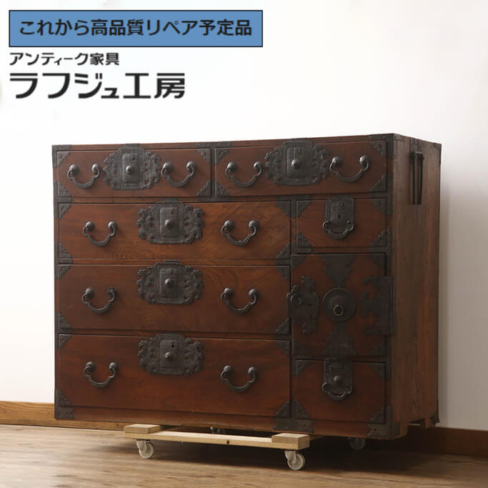 楽天市場】☆事前問合せ必須☆ 和製アンティーク 相馬箪笥・上段 前面