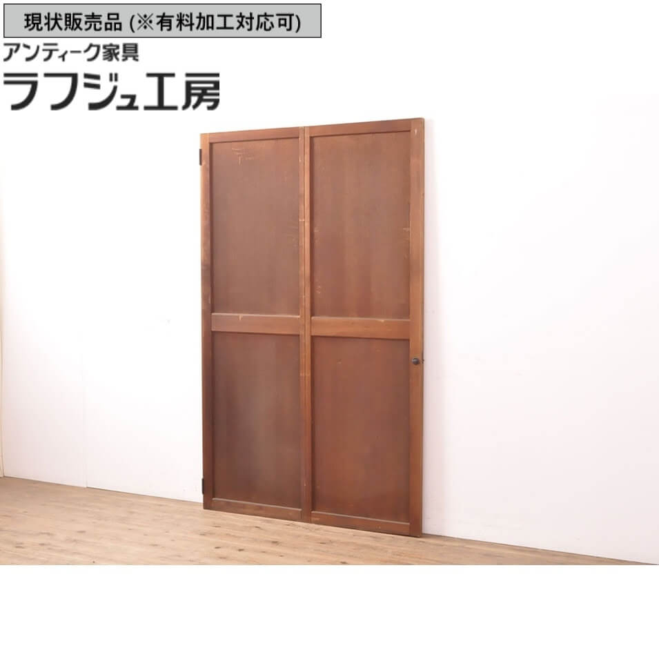▼現状販売▼ アンティーク建具 折れ戸 1枚 総杉材 スギ材 杉材 スギ 杉 扉 ドア 戸 建具 シンプル アンティーク 和風 和モダン ラフジュ工房 送料無料 r-050559