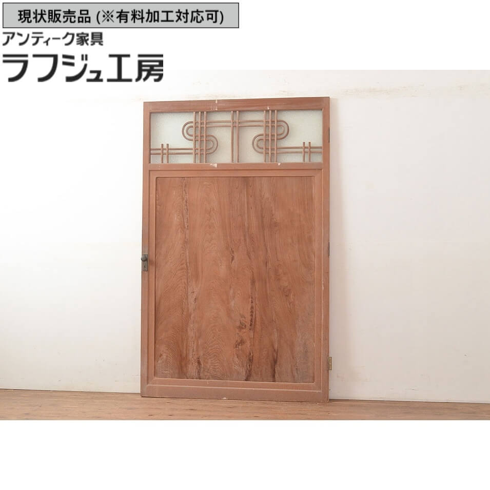 ▼現状販売▼ アンティーク建具 扉 1枚 昭和中期 高級品 秋田杉 杉 スギ材 杉材 ドア 建具 レトロ アンティーク 和風 和モダン ラフジュ工房 送料無料 r-048363｜ラフジュ工房 店