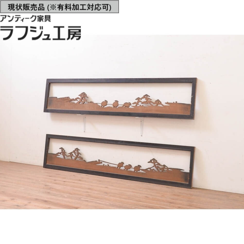 楽天市場】▽現状販売▽ アンティーク建具 欄間 2枚セット 組子