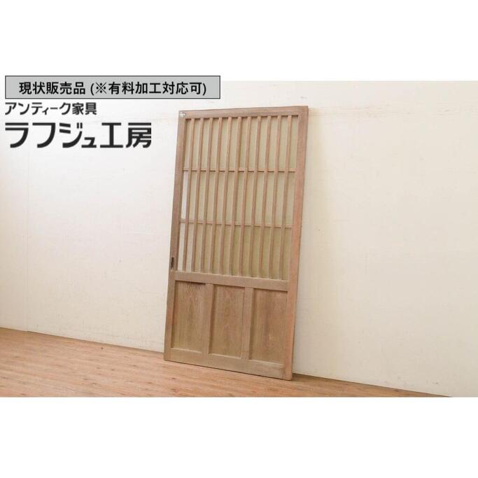 ▼現状販売▼ アンティーク建具 ガラス玄関戸1枚 昭和中期 引き戸 r-071895|ラフジュ工房 店