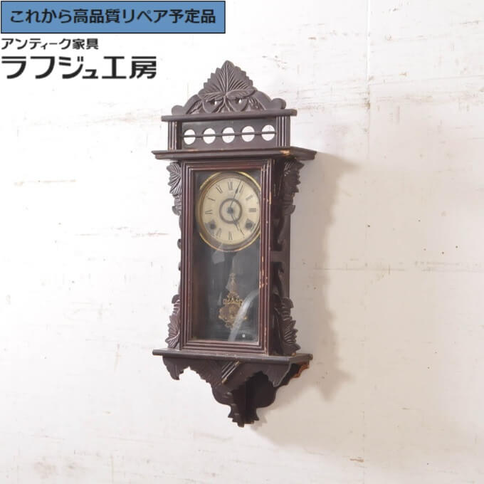 ★事前問合せ必須★ 和製アンティーク 掛け時計 森時計合資会社 MORIGOSHIKAISHA 大正ロマン 柱時計 古時計 振り子時計 和風 和モダン 大正ロマン クラシカル 和製 リビング ダイニング 寝室 カフェ ラフジュ工房 送料無料 r-072089｜ラフジュ工房 店 61,600円