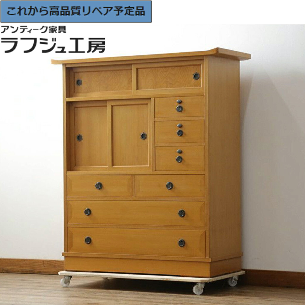 【中古】★事前問合せ至要たる★ 茶箪笥 御膳上等品 芸術調度品 内部的桐材 秋田杉 r-074691