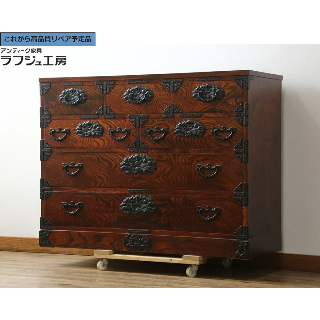 【中古】美品 ★事前問合せ至要たる★ 洋服箪笥 岩谷堂洋服箪笥 雲龍紋 r-076739