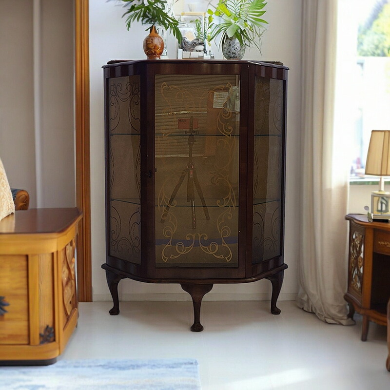 楽天市場】完売 キャビネット マホガニー材 飾り棚 ミラー