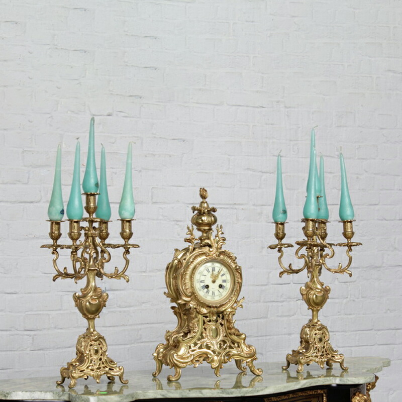 楽天市場】イタリア製 置時計 キャンドルスタンド 3点セットインテリア