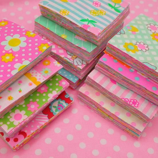 オリジナル生地 スクエア アソートピース 「7cm」500枚セット カット済み 手芸 布 コットン ファブリック パッチワーク 綿100 キルト レトロ かわいい 生地